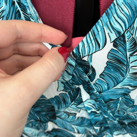 Blue/Teal Faux Wrap Dress - Picture 3 of 6